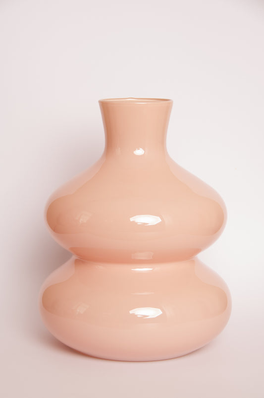 Glazen Roze Vaas – Subtiele Elegantie en Moderne Flair