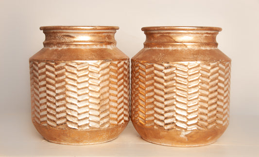 Set Goudkleurige Bloempotten – Luxe en Stijlvolle Verfraaiing voor je Planten