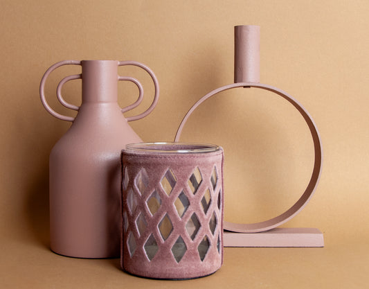 Set van 3 Kandelaren – Zacht Roze - Stijlvol en Sfeervol