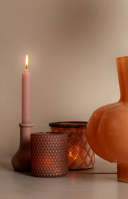 Set van 3 Prachtig Volle Unieke Roze Waxinelichthouders – Romantische sfeer voor Elk Interieur