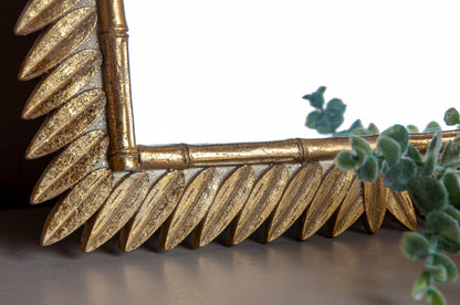 Goudkleurige Bamboe Spiegel – Schattig, Stijlvol & Natuurlijk