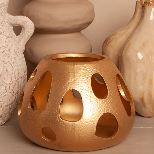 Goudkleurige Waxinelichthouder – Luxe en Sfeer in Eén