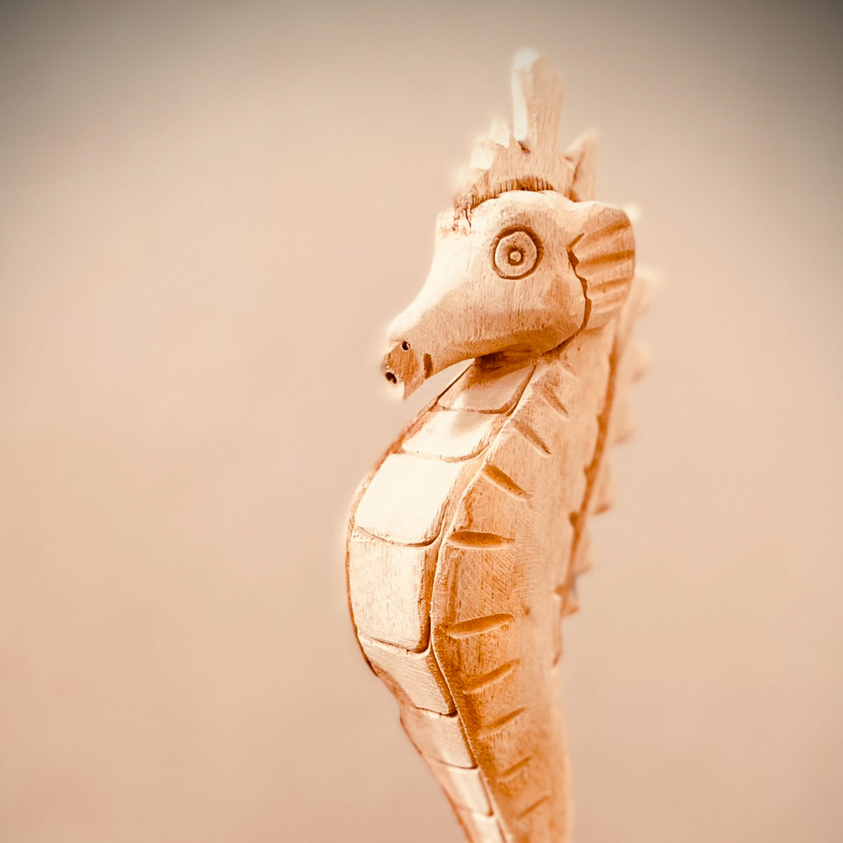 Houten Zeepaardje Beeldje – Een Tropische Touch van Natuurlijke Schoonheid